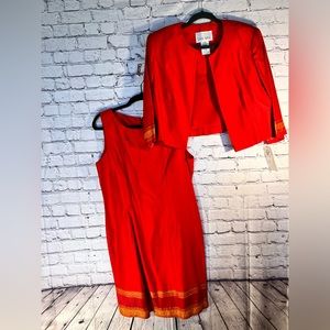 Dani Max. NEW, Ladies Red 2-piece dress suit. Size 12.